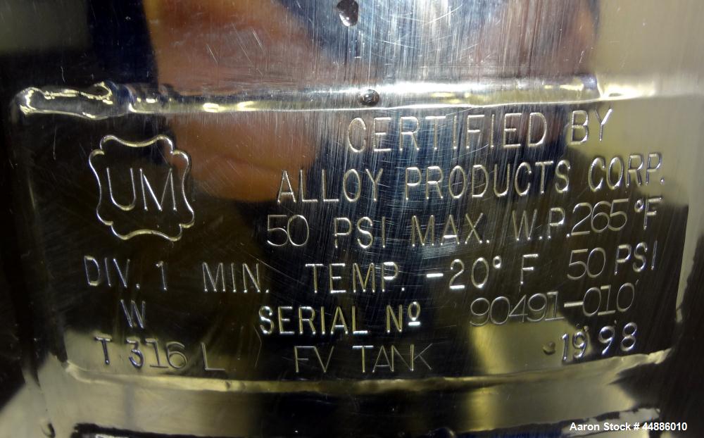 Used Alloy Products Reactor, 30 Liters (7.9 Gallons)