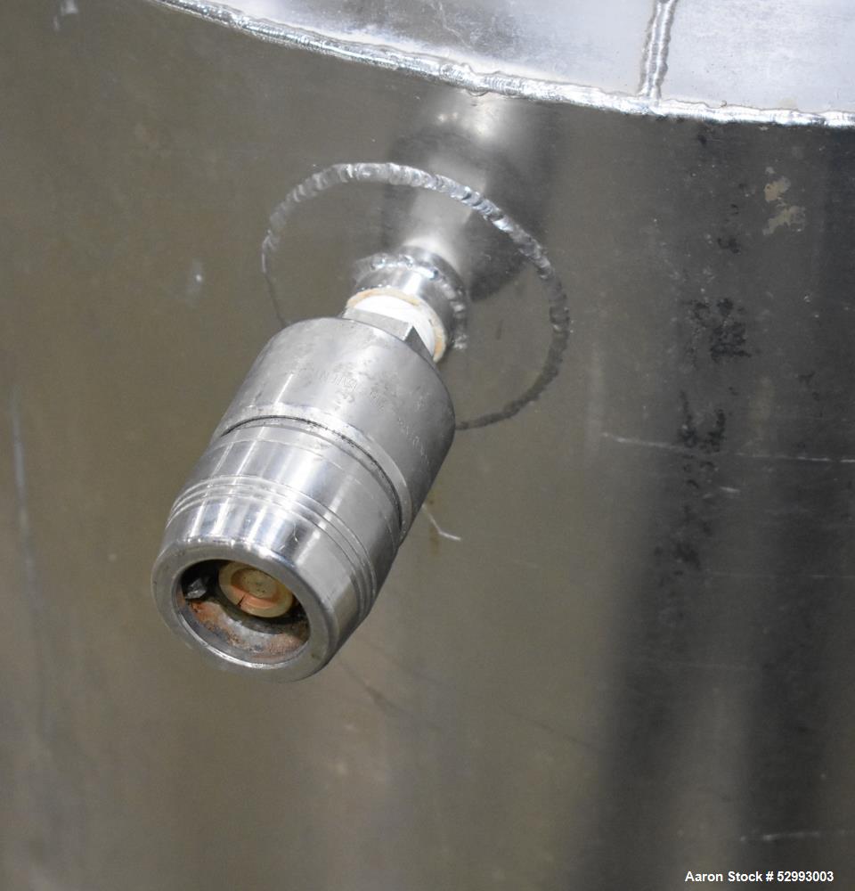 Used Alloy Products 60 Gallon Pressure Vessel / Mix Tank, Stainless Steel, Vertical. Approximate 24" diameter x 30" straight side. Hinge dished top, dished bottom. Internal rated 50 psi at -20 to 300...