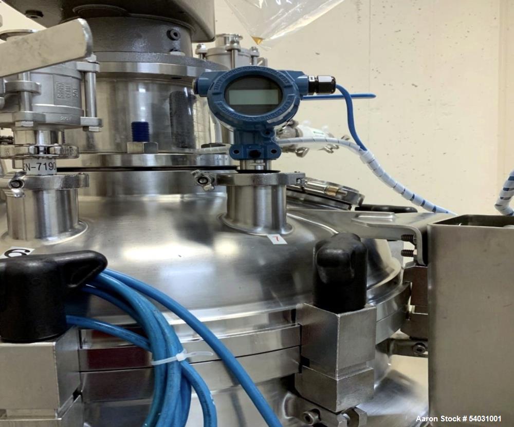 Used Apache Stainless, 53 gallon / 200 Liter, Stainless steel Reactor. AP5, Model 19077 with (2) Holland Applied Technologies, Heating discharge Sets, Includes BEKA Associates LTD. Tachometer. Model ...
