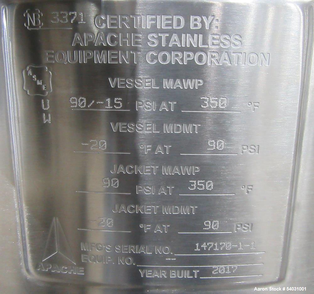 Buy Used Apache Stainless Agitated Reactor – 200 Liter, 316/304 SS, Vertical