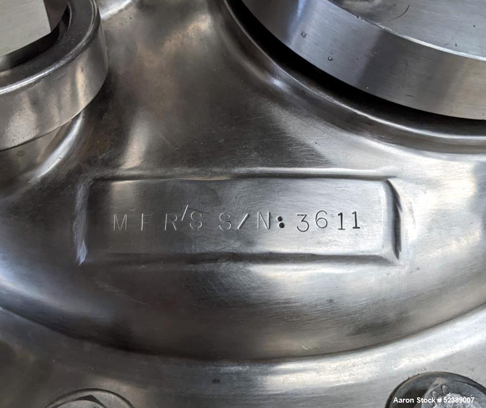 Used B and G Machine Reactor, Approximate 15 Gallon, 316L Stainless Steel, Vertical. Approximate 14" diameter x 19" straight side. Dished bolt-on top, dished bottom. Internal rated 145 psi/FV at -20 ...