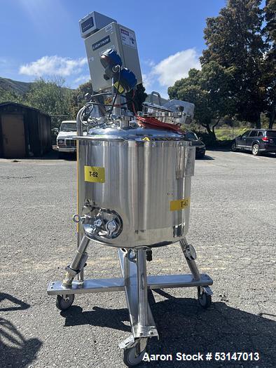 Used Bulling 100L 316L Stainless Steel Reactor – 45 PSI – Jacketed – Lightnin Agitator – Mobile – Biotech Use