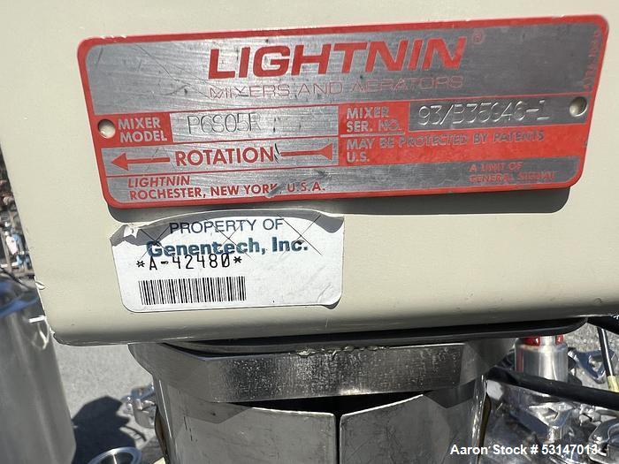 Used Bulling 100L 316L Stainless Steel Reactor – 45 PSI – Jacketed – Lightnin Agitator – Mobile – Biotech Use