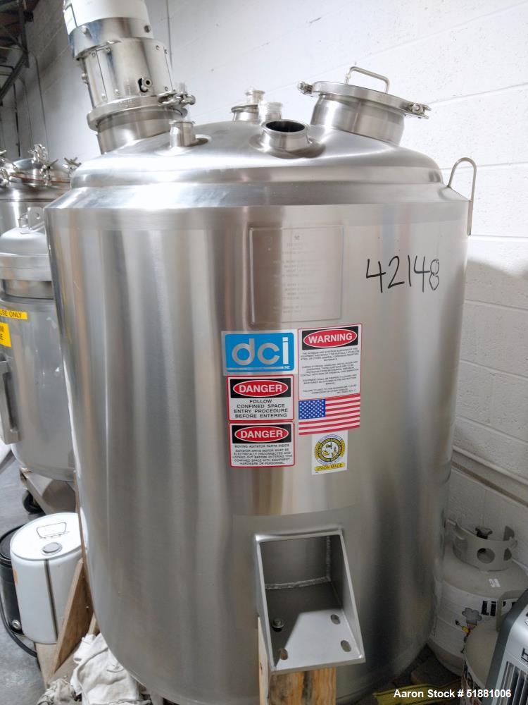 Used- DCI Reactor, 200 Gallon, 316 Stainless Steel, Vertical. Approximate 36" diameter x 42" straight side. Dished top and b...