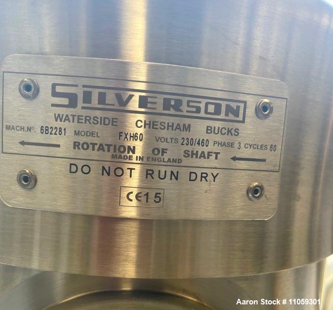 Used-Feldmeier 800 Liter (200 Gallon) Sanitary Reactor with 7.5 HP Silverson Hig