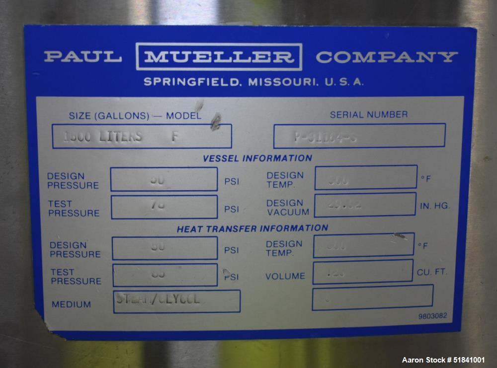Mueller 1,500 Liters (396 Gallons) Reactor