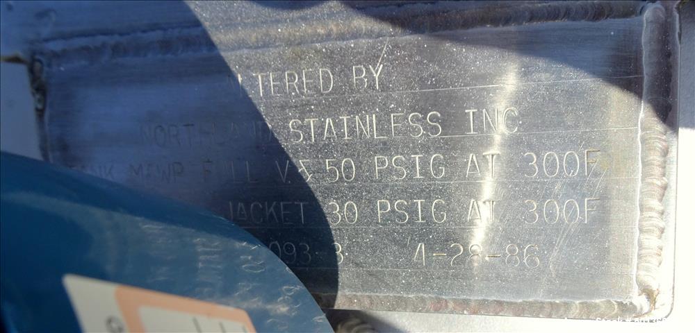 Used Northland Stainless Reactor, Approximate 200 Gallon, 316 Stainless Steel