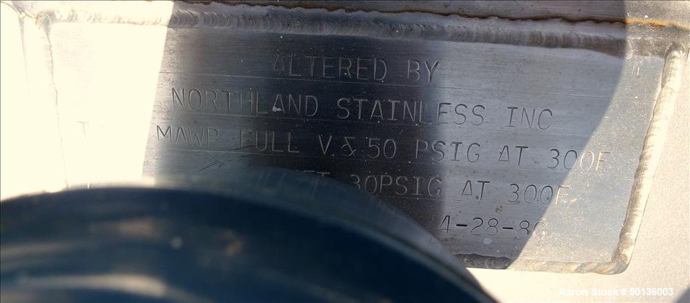 Used Northland Stainless Reactor, Approximate 200 Gallon, 316 Stainless Steel