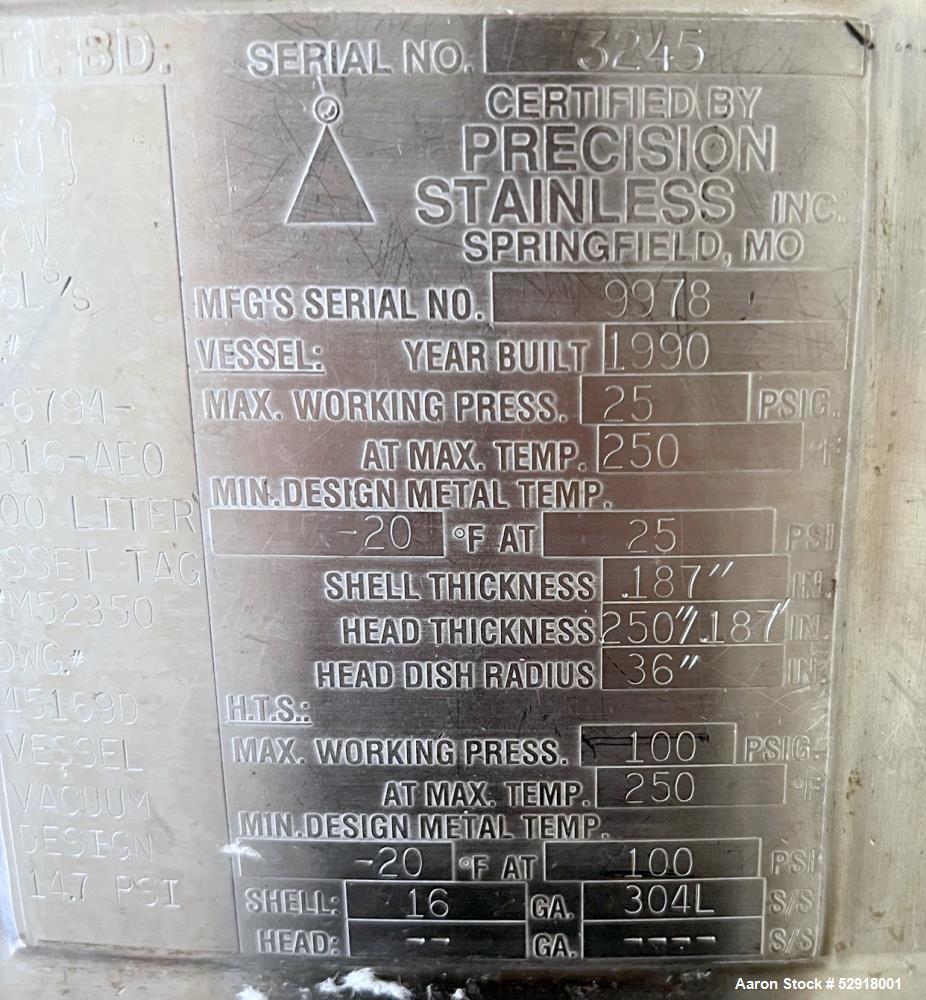 Precision Stainless 500 Liter Reactor