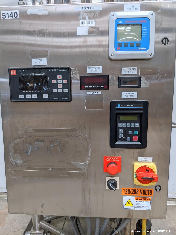 Used Precision Stainless Reactor. 600 Liter (158.5 Gallon)