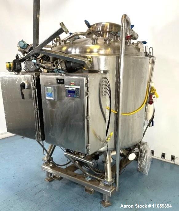 Used Precision Stainless 1,500 Liter (400 Gallon) AL-6XN Sanitary Reactor / Fermenter – 45 PSI / FV with Bottom Agitation