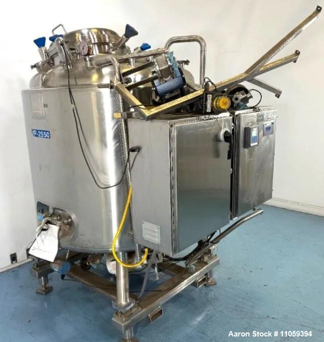 Used Precision Stainless 1,500 Liter (400 Gallon) AL-6XN Sanitary Reactor / Fermenter – 45 PSI / FV with Bottom Agitation