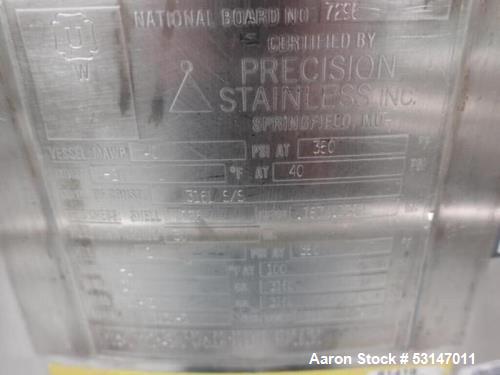 Precision Stainless Inc. 316L Stainless Steel Reactor, 250-Liter (65 Gallon)