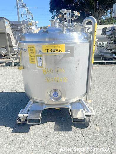 Precision Stainless 600 Liter (158 Gallon) 316L Stainless Steel Reactor Vessel.