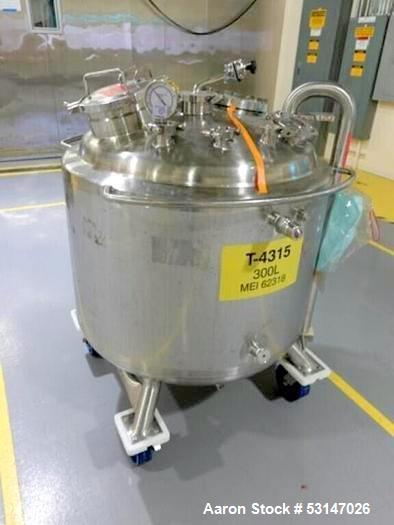 Precision Stainless 300 Liter (80 Gallon) 316L Stainless Steel Reactor Vessel.