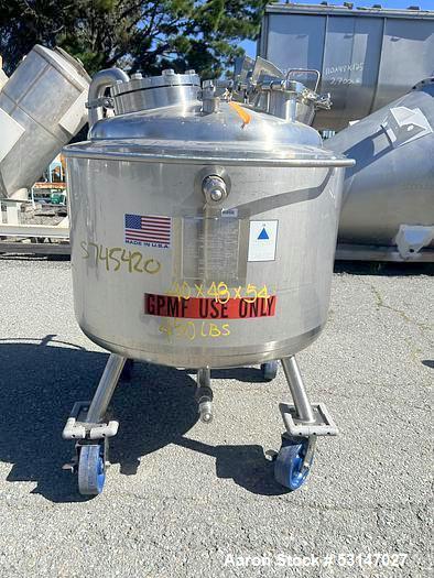 Precision Stainless 150 Liter (40 Gallon) 316L Stainless Steel Reactor Vessel.