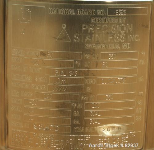 Used Precision Stainless Steel Reactor, 17 Liter (4.49 Gallon)