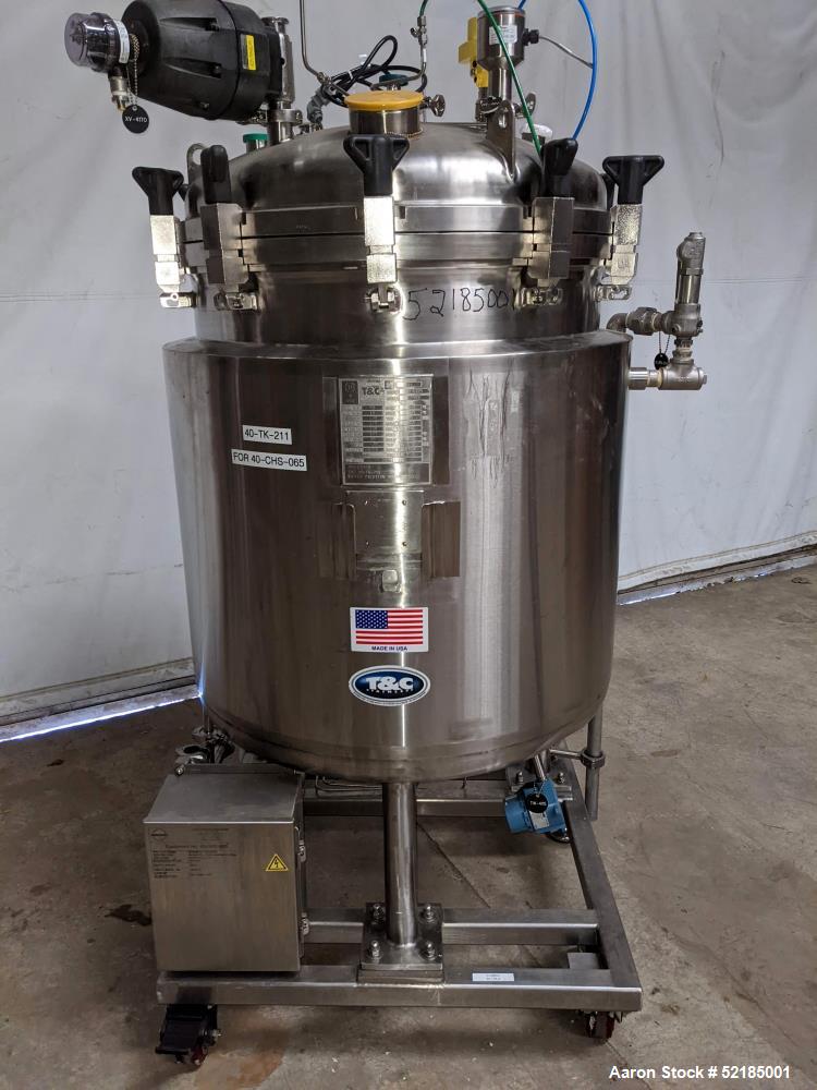 Used T & C Stainless 350 Liter (92.5 Gal) Reactor, 316L Stainless Steel, Vertic