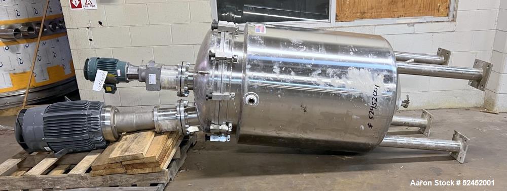 Used T&C Agitated Reactor, 150 Gallon, 316 L Stainless steel.
