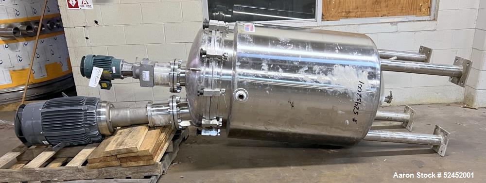 Used- T&C Agitated Reactor, 150 Gallon, 316 L Stainless steel.