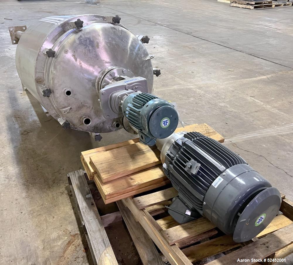 Used T&C Agitated Reactor, 150 Gallon, 316 L Stainless steel.