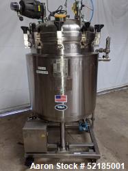 Used- T & C Stainless 350 Liter (92.5 Gal) Reactor, 316L Stainless Steel, Vertical. Approximate 30" diameter x 28.4375" stra...