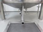 Used 300 liter HM Rustfri kettle, stainless steel construction, jacketed for 2.7 bar(39 psi at 150 c, top entering .75 kw Ekato agitator, model FGL-25D, on 2 legs, serial# FS-1210A, built 2011.