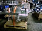 Used 300 liter HM Rustfri kettle, stainless steel construction, jacketed for 2.7 bar(39 psi at 150 c, top entering .75 kw Ekato agitator, model FGL-25D, on 2 legs, serial# FS-1210A, built 2011.