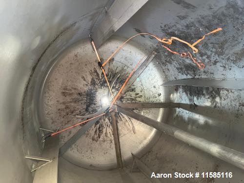 Used – 3,500 Gallon T316 Stainless Steel Reactor – Dimple Jacket, Top Drive, Check Gardin