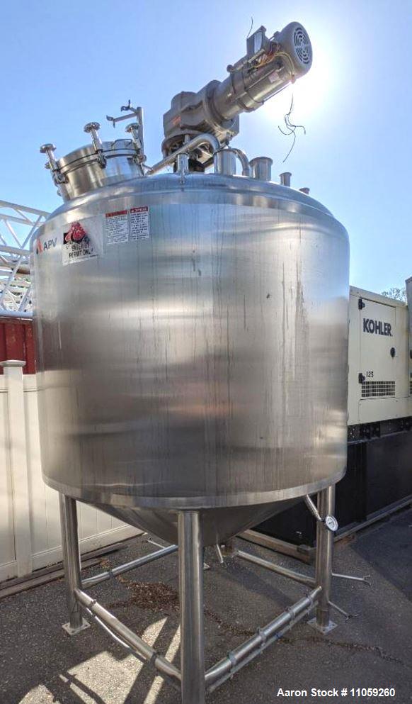 Used- 1000 Gallon APV Jacketed Processor / Kettle with Sweep Mixer Scrape Surfac