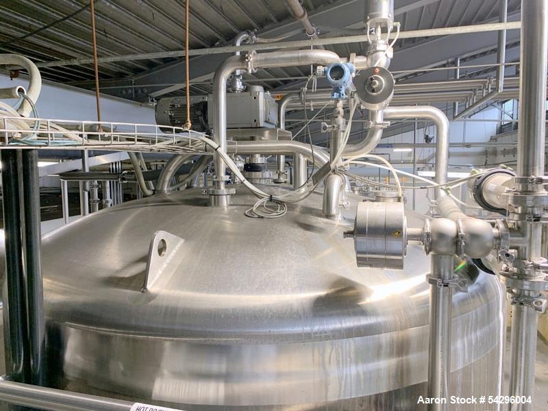 2,600 Gallon Feldmeier Stainless Steel Jacketed Mixing Tank with Sweep Agitator