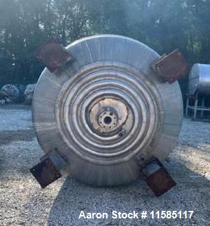 Used – 3,000 Gallon T316 Stainless Steel Half Pipe Coil Jacketed Reactor – 25 HP Agitator, Norwalk Fab