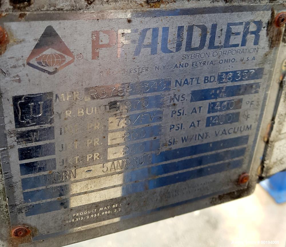 Used Pfaudler Reactor, 1,000 Gallon