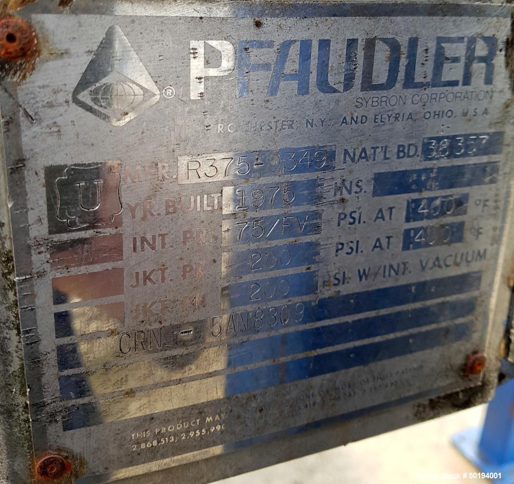 Used Pfaudler Reactor, 1,000 Gallon