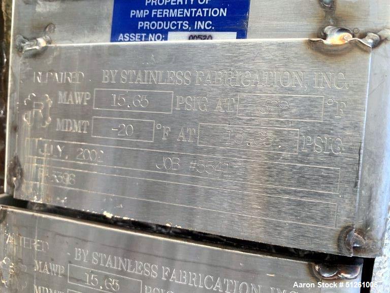 Used Stainless Steel Fabrication Inc. Reactor, 2,000 Gallon