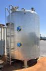 Used- Stainless Steel Fabrication Reactor, 3,000 Gallon, 316 Stainless Steel.  Vertical, 95