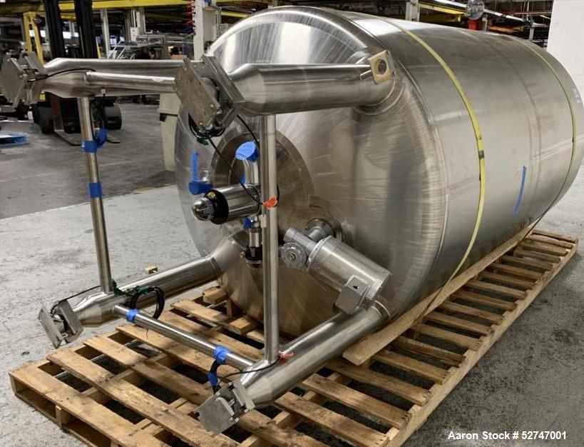 Used Feldmeier 3,200 Liter (845 Gallon) Reactor, 316L Stainless Steel, Vertical. Approximately 54" diameter x 88" straight side. Dished top and bottom. Internal rated 45 psi and full vacuum at -20 to...