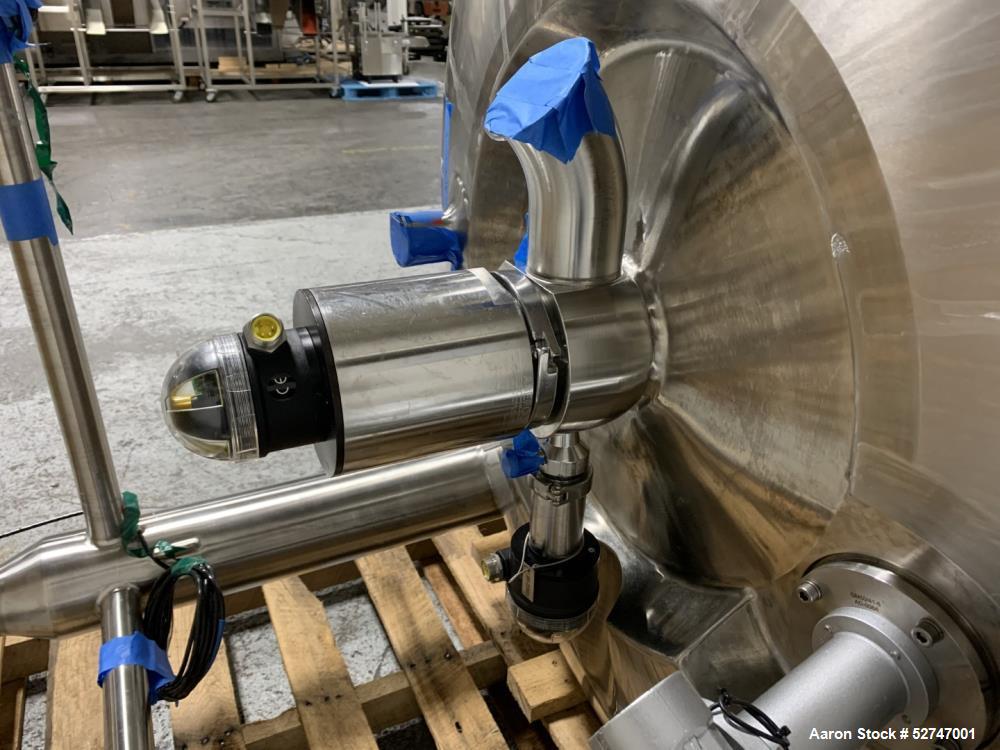 Used Feldmeier 3,200 Liter (845 Gallon) Reactor, 316L Stainless Steel, Vertical. Approximately 54" diameter x 88" straight side. Dished top and bottom. Internal rated 45 psi and full vacuum at -20 to...