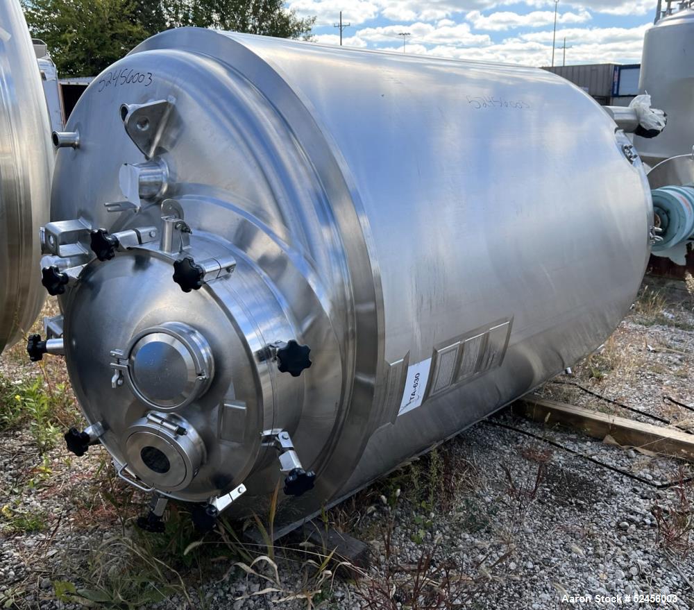 Used Mueller Reactor, 792 Gallon (3,000 Liter), Model F, 316L Stainless Steel, Vertical. 54" Diameter x 75" straight side, dished top and bottom. Internal rated 50/Full Vacuum psi at -7 to 300 degree...