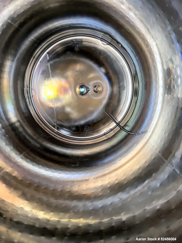 Used Mueller Jacketed Buffer Prep Tank, 792 Gallon (3,000 Liter), Model F, 316L Stainless Steel, Vertical. 54" Diameter x 75" straight side, dished top and bottom. Internal rated 50/Full Vacuum psi a...