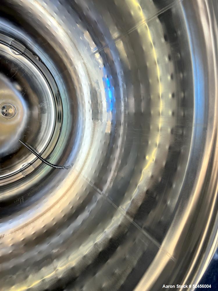 Used Mueller Jacketed Buffer Prep Tank, 792 Gallon (3,000 Liter), Model F, 316L Stainless Steel, Vertical. 54" Diameter x 75" straight side, dished top and bottom. Internal rated 50/Full Vacuum psi a...