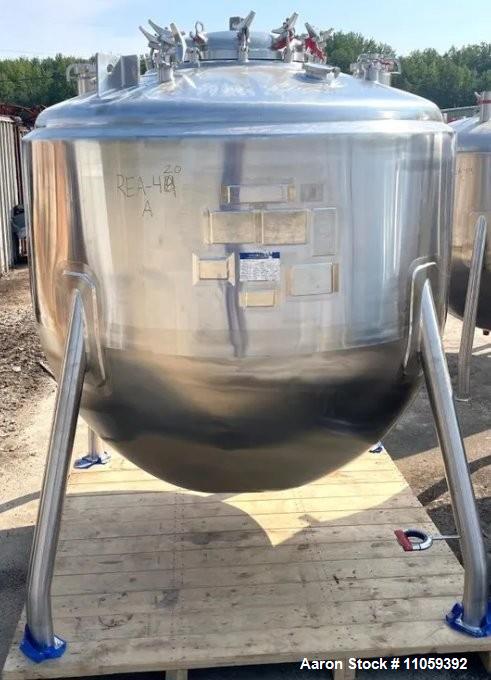 Used Mueller 2,500 Liter (660 Gallon) 316L Sanitary Jacketed Reactor/Fermenter – 51.5 PSI / FV, Inconel Jacket