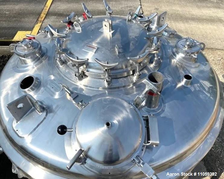 Used Mueller 2,500 Liter (660 Gallon) 316L Sanitary Jacketed Reactor/Fermenter – 51.5 PSI / FV, Inconel Jacket