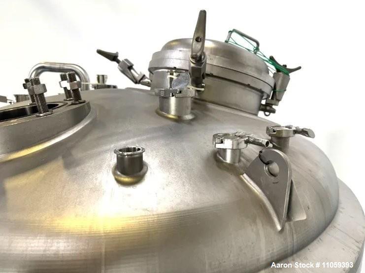 Used Precision Stainless 2,000 Liter (528 Gallon) 316L Sanitary Reactor/Fermenter – 51 PSI / FV, 5 HP Mixer