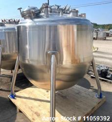 Used Mueller 2,500 Liter (660 Gallon) 316L Sanitary Jacketed Reactor/Fermenter – 51.5 PSI / FV, Inconel Jacket