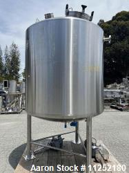 Used-T&C Stainless 2,800 Liter (740 Gallon) 316L Stainless Steel Agitated Reacto