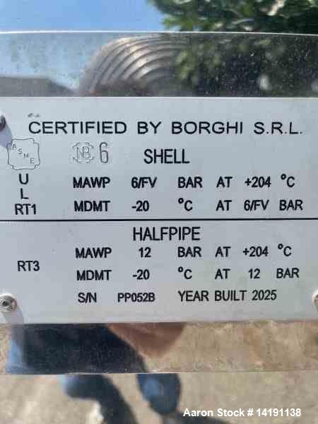 Unused 13,200-Gallon 304L Stainless Steel Reactor by Borghi Srl