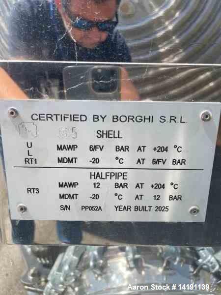 Unused 9,100-Gallon 304L Stainless Steel Reactor by Borghi Srl