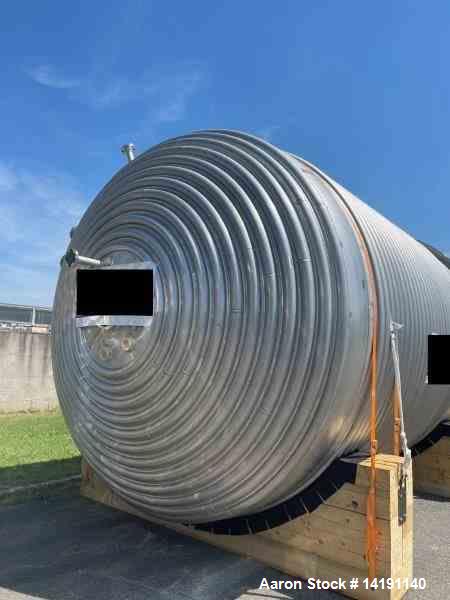 Unused 12,480-Gallon 316L Stainless Steel Reactor with Jacket and Dual Internal Coils