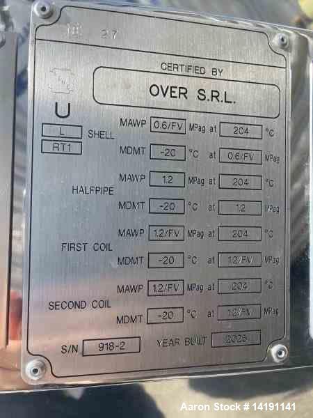 Over Srl 316L Stainless Steel Reactor – 12,480-Gallon Sanitary Vessel